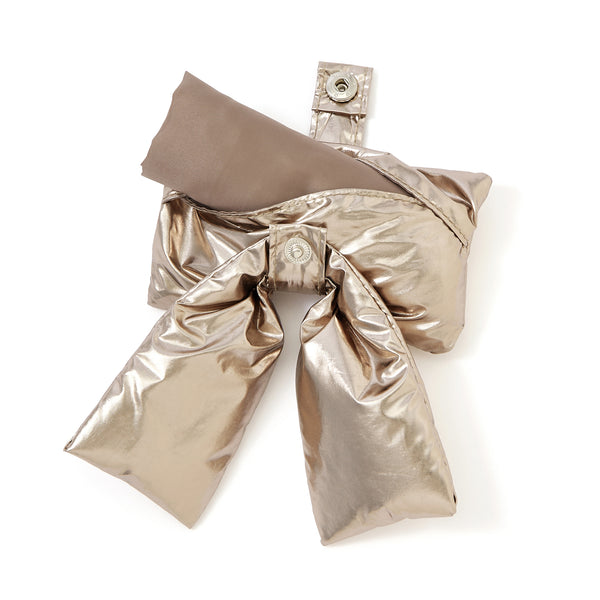 バッグチャームエコバッグ リボン ゴールド