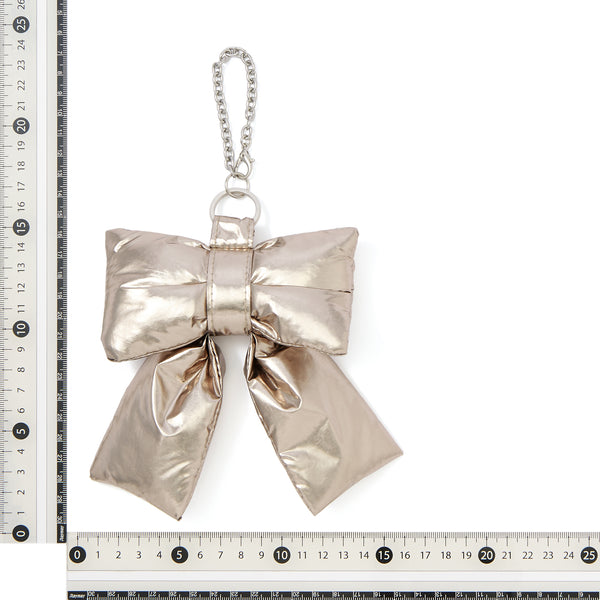 バッグチャームエコバッグ リボン ゴールド