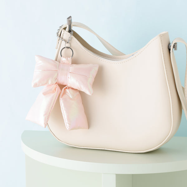 バッグチャームエコバッグ リボン ライトピンク