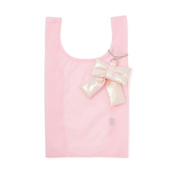 バッグチャームエコバッグ リボン ライトピンク