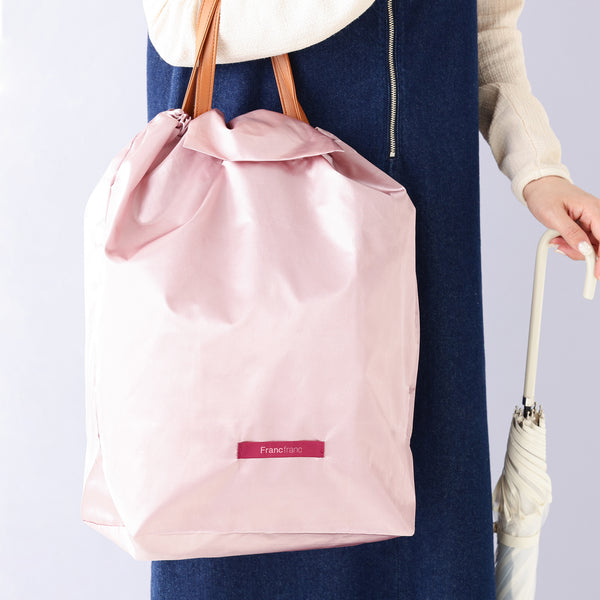 撥水サテン レインカバーエコバッグ ピンク
