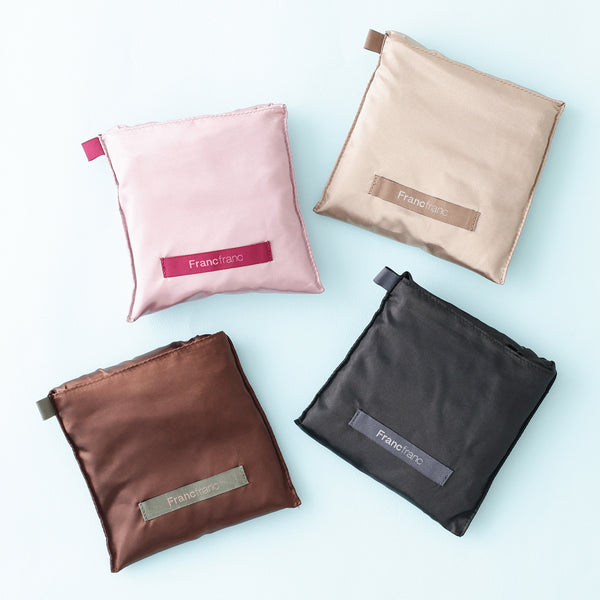 撥水サテン レインカバーエコバッグ ピンク