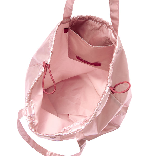 撥水サテン レインカバーエコバッグ ピンク