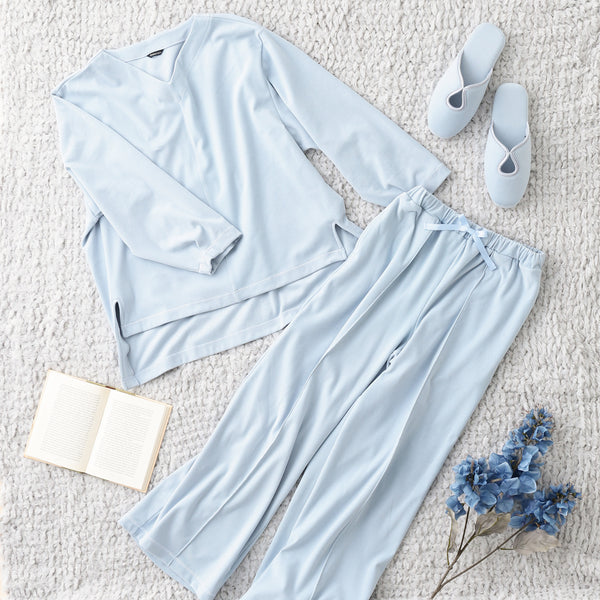 ウレタンソール スウェットルームシューズ ブルー