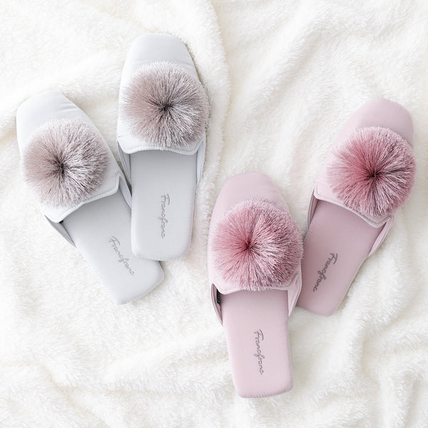 ラウンドタッセル ルームシューズ ピンク