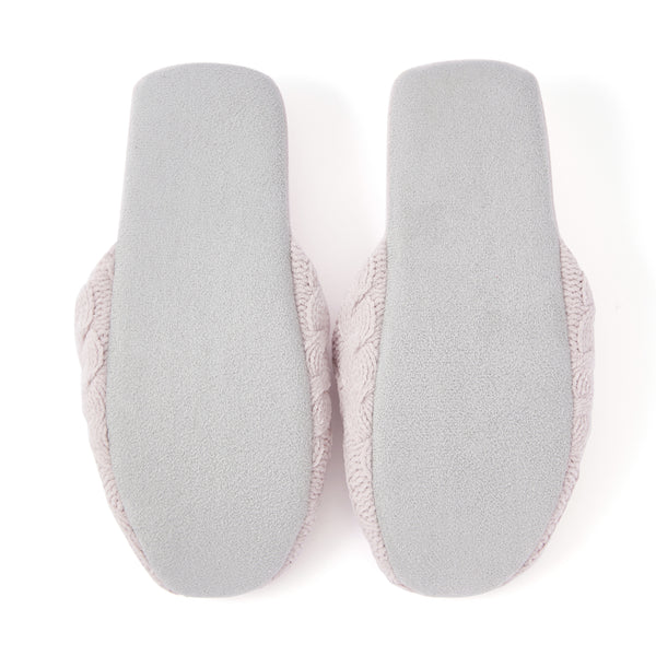 ケーブルニット ルームシューズ ライトピンク