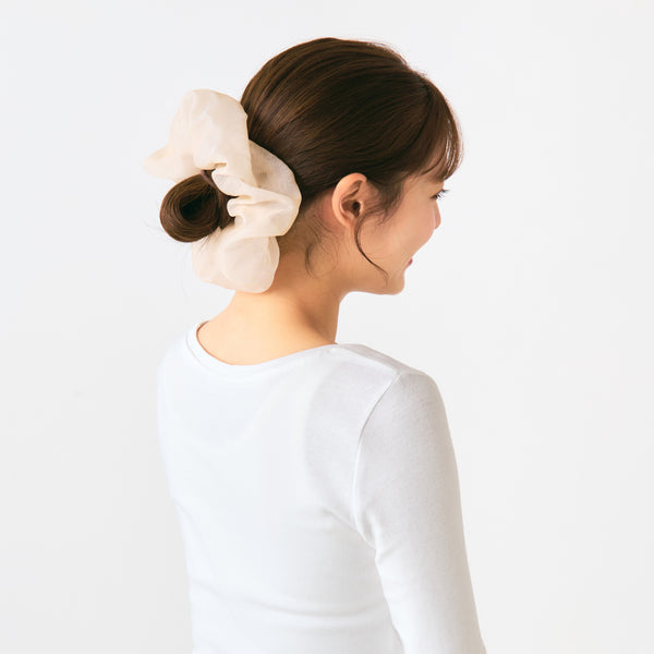 オーガンジー ビッグシュシュ アイボリー