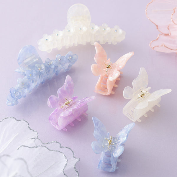 バタフライ ヘアクリップ パープル