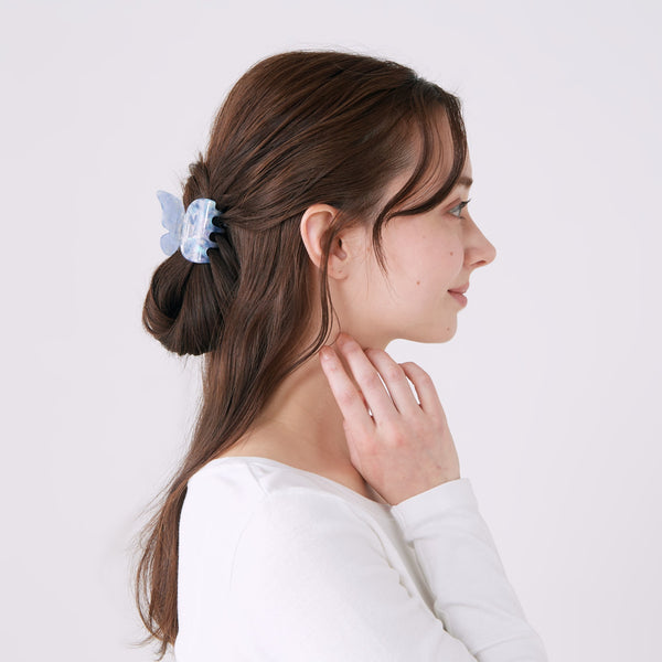 バタフライ ヘアクリップ ライトブルー