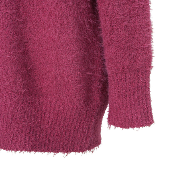 フェザーヤーン カーディガン ダークピンク