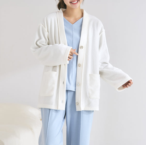 カットパイル カーディガン アイボリー