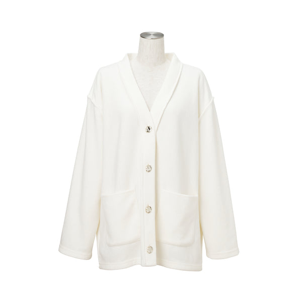 カットパイル カーディガン アイボリー