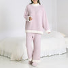 ウエストウォーマー付き もちもちニットパジャマ ライトピンク