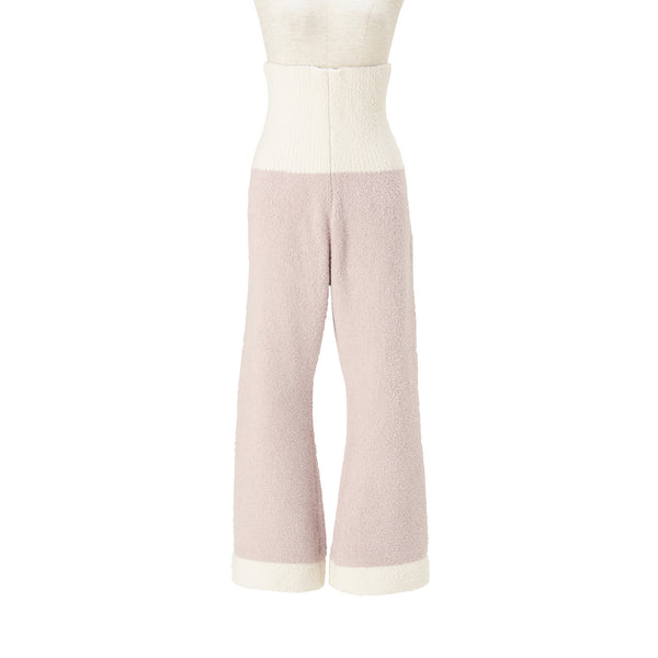 ウエストウォーマー付き もちもちニットパジャマ ライトピンク