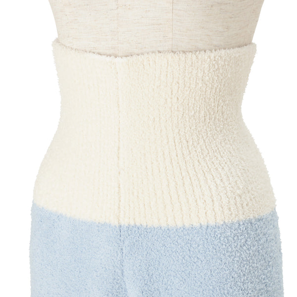 ウエストウォーマー付き もちもちニットパジャマ ライトブルー