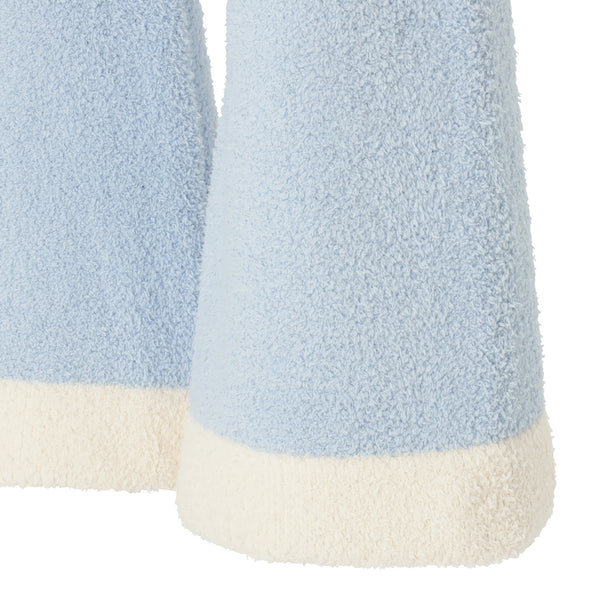 ウエストウォーマー付き もちもちニットパジャマ ライトブルー