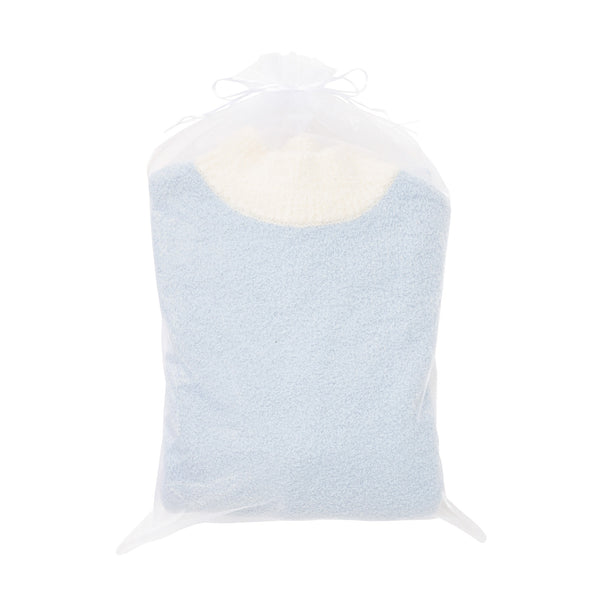 ウエストウォーマー付き もちもちニットパジャマ ライトブルー