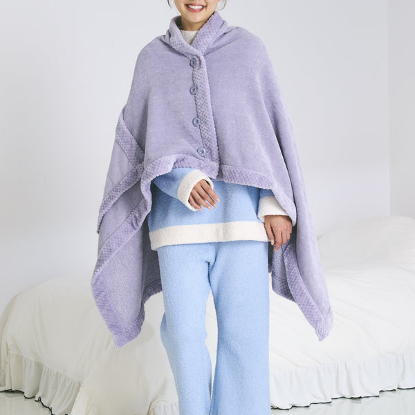 リバーシブルウォームフリース 4WAYポンチョ L グレー