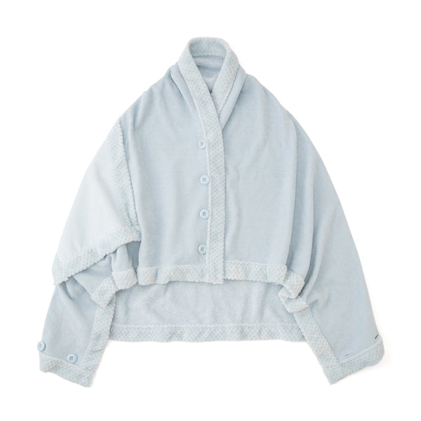 リバーシブルウォームフリース 4WAYポンチョ L ライトブルー