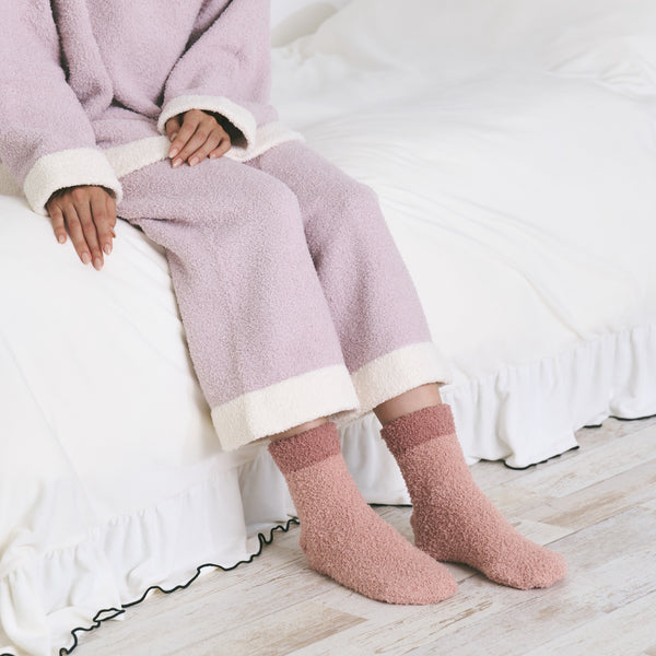 もちもちニット ルームソックス ピンク