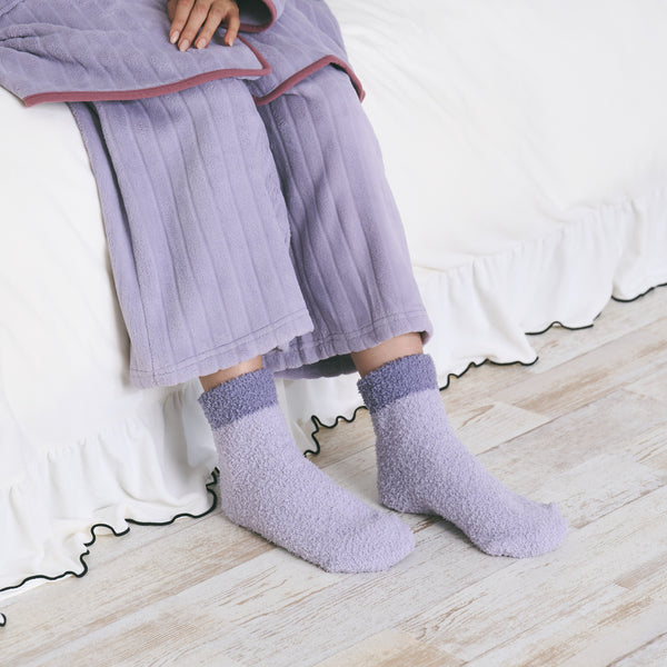 もちもちニット ルームソックス グレー