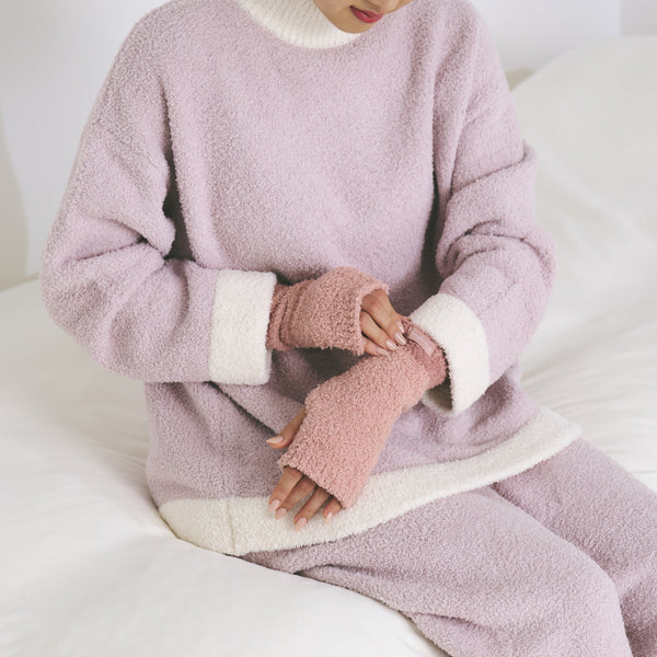 もちもちニット ハンドウォーマー ピンク