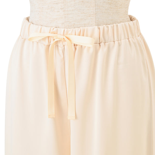 ヒアルロン酸加工 ハートラインサテンパジャマ アイボリー