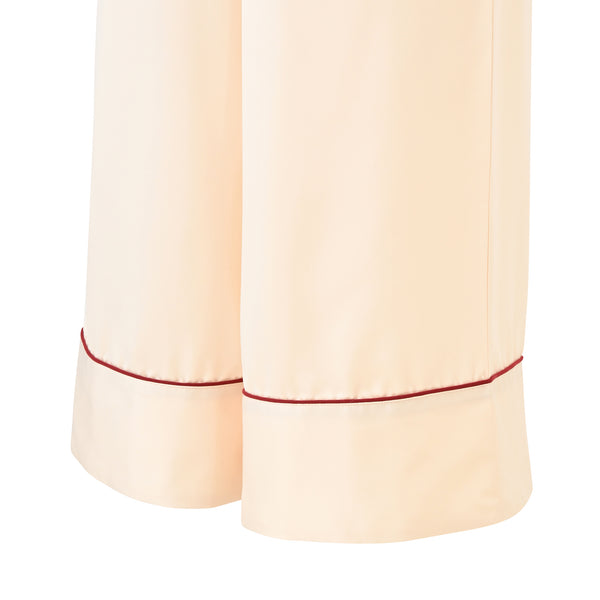 ヒアルロン酸加工 ハートラインサテンパジャマ アイボリー