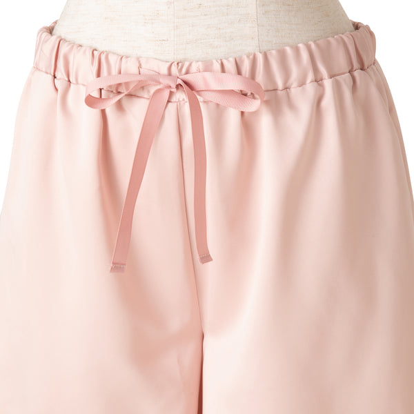 ヒアルロン酸加工 ロゴ刺繍 半袖半ズボンパジャマ ピンク