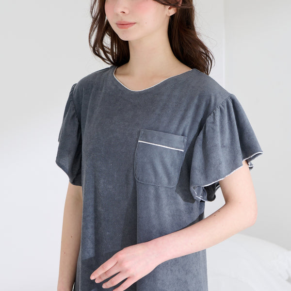 キシリトール加工 パイルワンピース ダークグレー