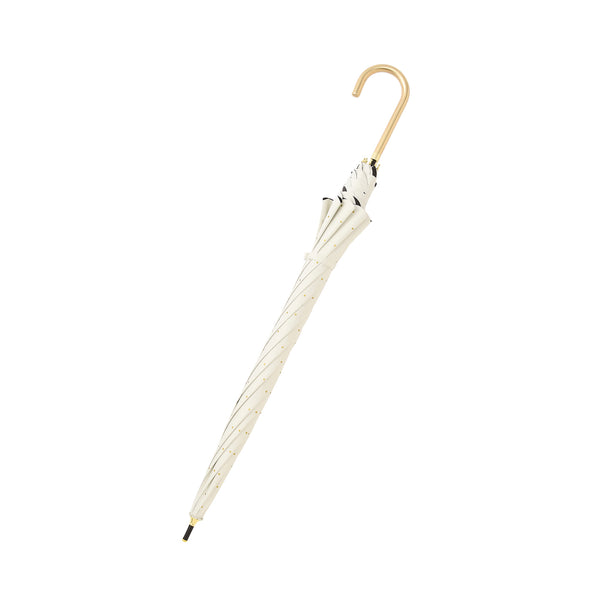 遮光 ドットグリッターヒートカット 長傘 58cm ホワイト（晴雨兼用