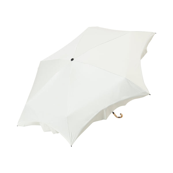 遮光コンパクトフリル 折りたたみ傘 50cm オフホワイト（晴雨兼用
