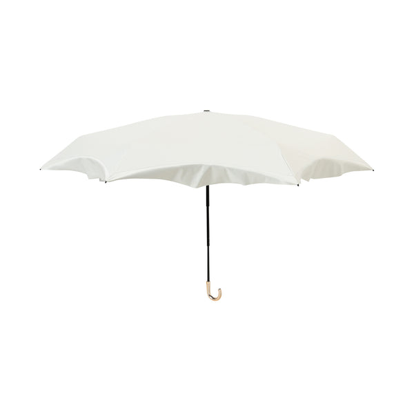 遮光コンパクトフリル 折りたたみ傘 50cm オフホワイト（晴雨兼用