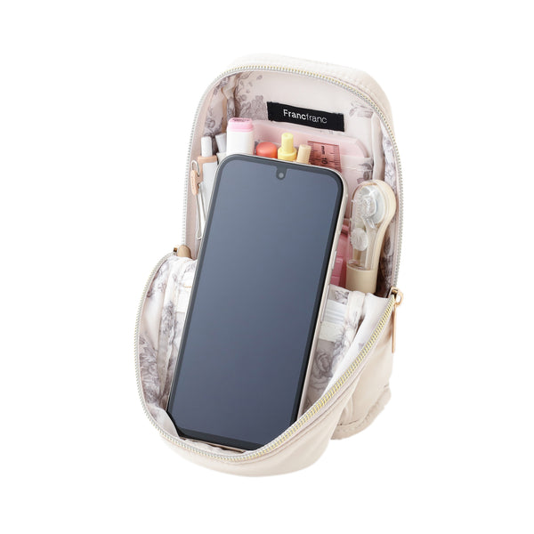 ギャザー ペン＆スマホスタンドポーチ ライトピンク