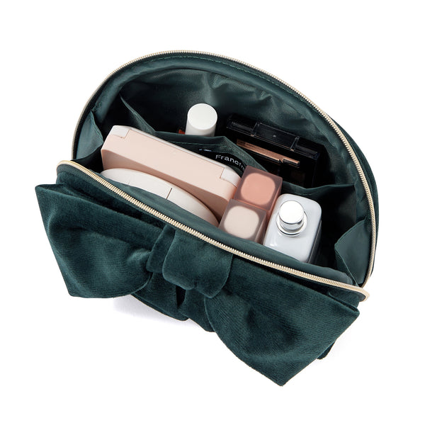 ベロアリボン ポーチ S グリーン