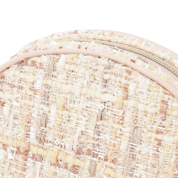 ツイードファー ポーチ S ライトピンク