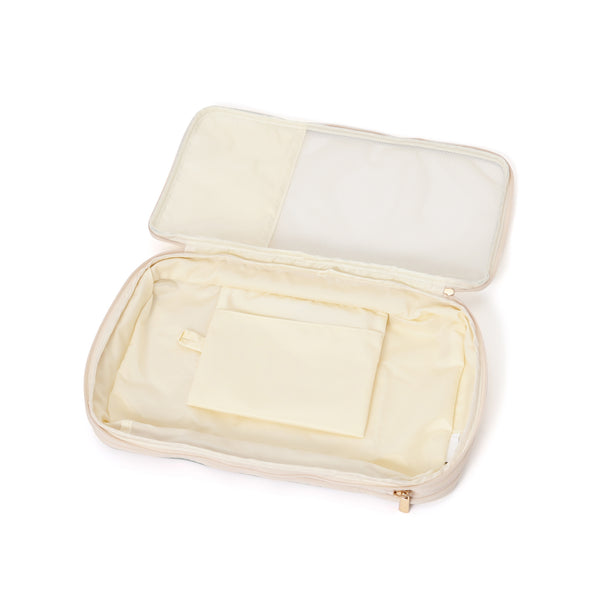 バイカラーサテン 圧縮オーガナイザー S ミント×アイボリー