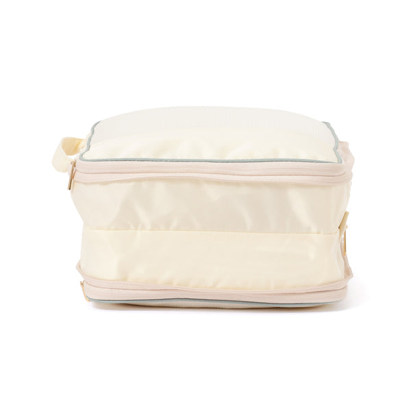 バイカラーサテン 圧縮オーガナイザー M ミント×アイボリー