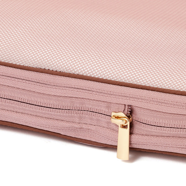 バイカラーサテン 圧縮オーガナイザー M ピンク×ブラウン