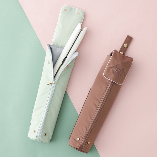 バイカラーサテン ヘアアイロンケース ミント×アイボリー