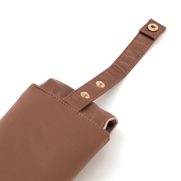 バイカラーサテン ヘアアイロンケース ピンク×ブラウン