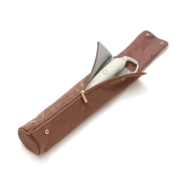 バイカラーサテン ヘアアイロンケース ピンク×ブラウン