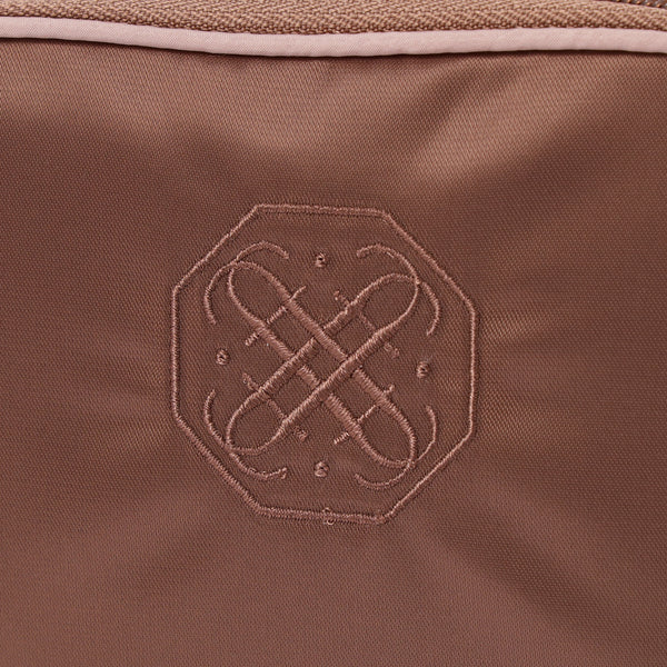 バイカラーサテン サニタリー圧縮ポーチ ピンク×ブラウン