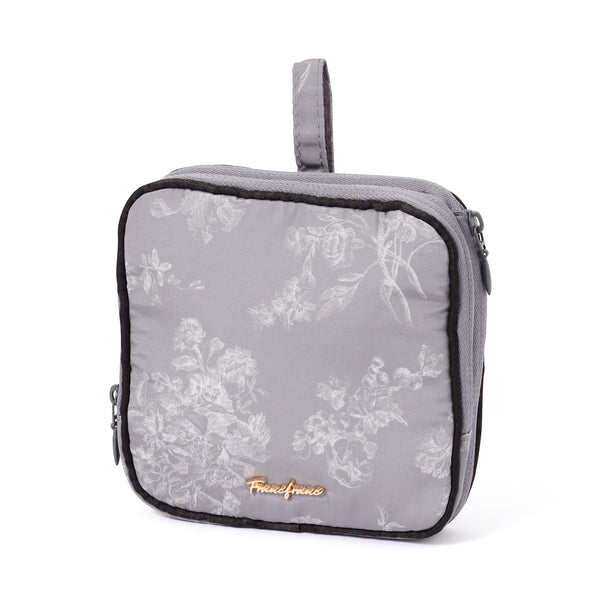 クラシックフラワー サニタリー圧縮ポーチ ダークグレー