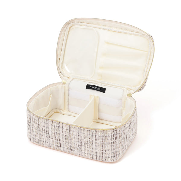 【限定カラー】ツイード バニティポーチ S ホワイト