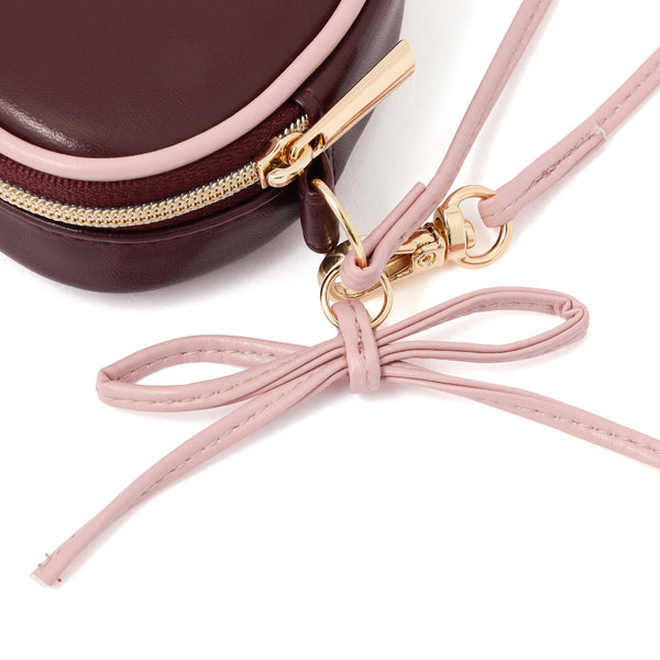 ハートシェイプ ミニポーチ ブラウン