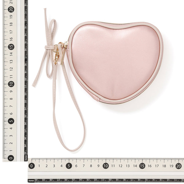 ハートシェイプ ミニポーチ ライトピンク