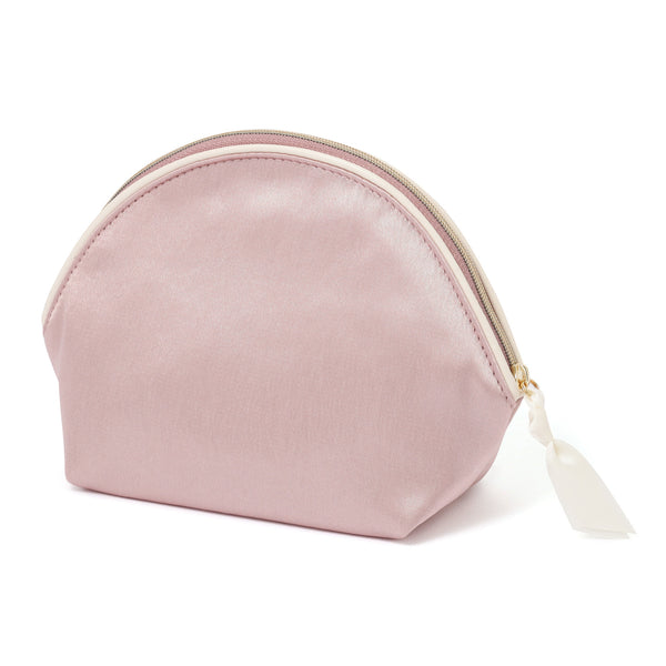ハートワッペン サテンポーチ S ライトピンク
