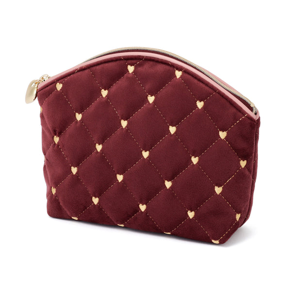 ハートステッチ ベロアポーチ L ブラウン | Francfranc（フランフラン