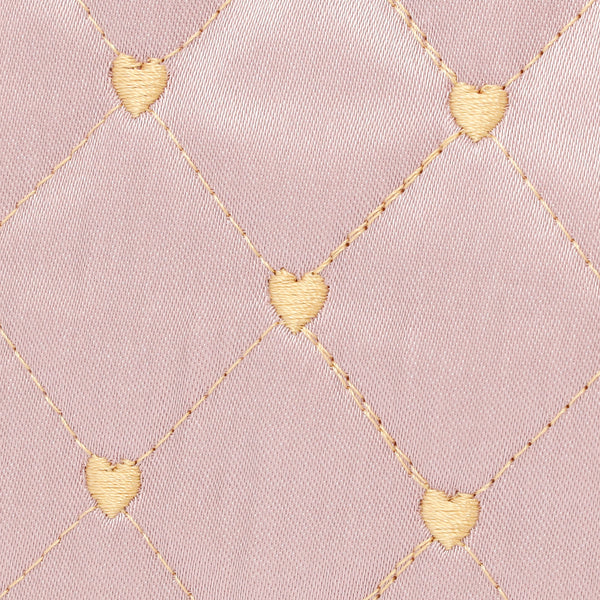 ハートステッチ サテンポーチ L ライトピンク